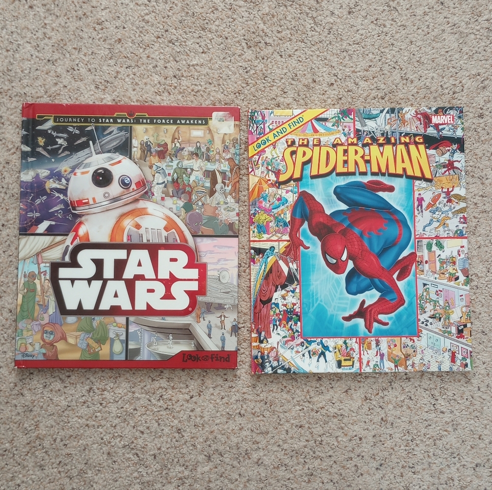 2 Look And Find Books Star Wars The Amazing Spider-Man Kids Books